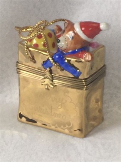 Picture of Limoges Merry Christmas Teddy in Bag Box