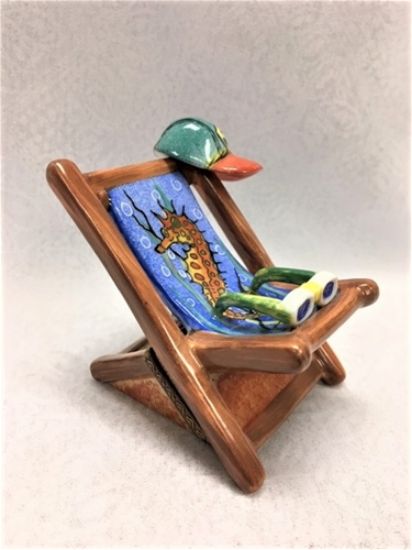 Picture of Limoges Beach Chair with Seahorse and Hat Box