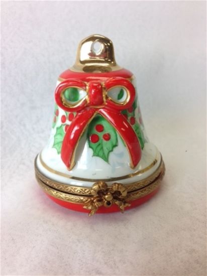 Picture of Limoges Christmas Bell Box with Red Bow  