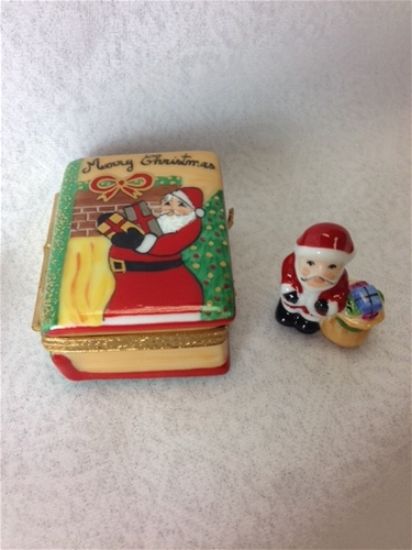 Picture of Limoges Merry Christmas Santa Book Box with Santa 