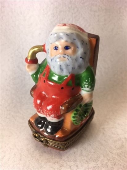 Picture of Limoges Mr Santa on Rocking Chair Box