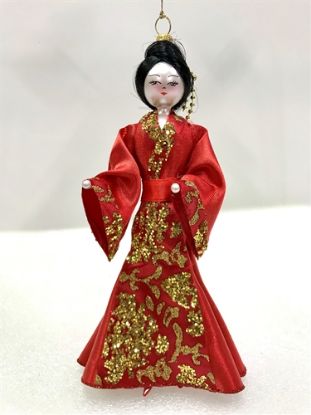 Picture of De Carlini Japanese Lady in Red Ornament
