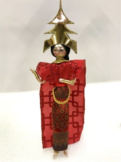 Picture of De Carlini Thai Woman in Red Christmas Ornament