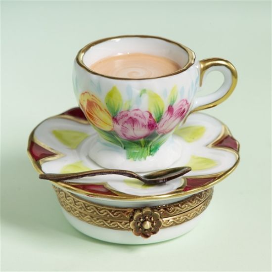 Picture of Limoges Tulips Cup and Saucer Box