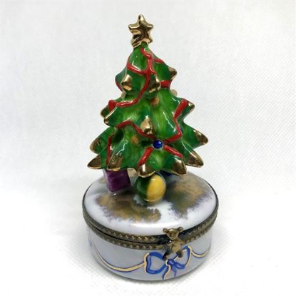 Picture of Limoges Christmas Tree with Blue Ribbon Box