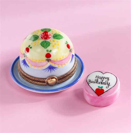 Picture of Limoges Happy Birthday Dome with Cheeries Box and Cake