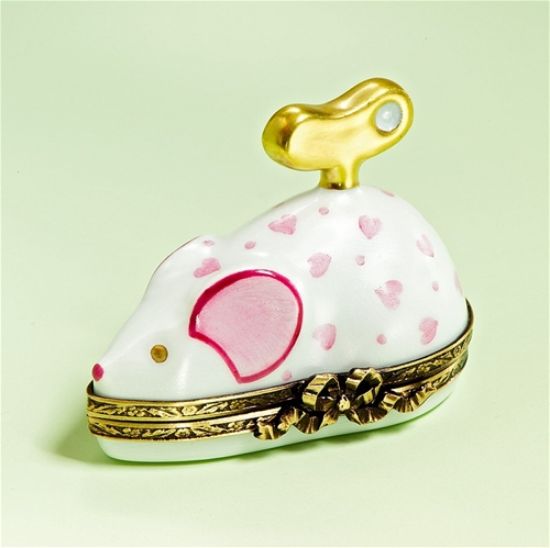 Picture of Limoges Pink Baby Wind Up Mouse Box