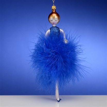 Picture of De Carlini Lady in Blue Dress with Bracelet Christmas Ornamentt 