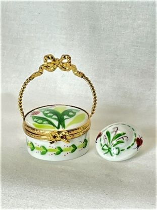 Picture of Limoges Lily of the Valley Basket Box with Hat 