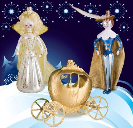 Picture for category De Carlini Cinderella Set Of Christmas Ornaments