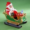 Picture of Limoges Santa on Green Sled Box