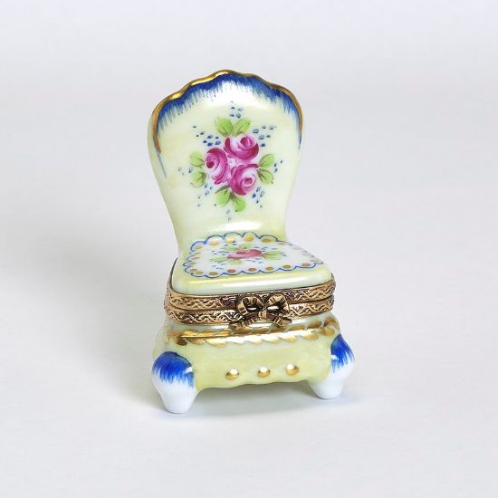 Picture of Limoges Yellow Chair with Roses  Box