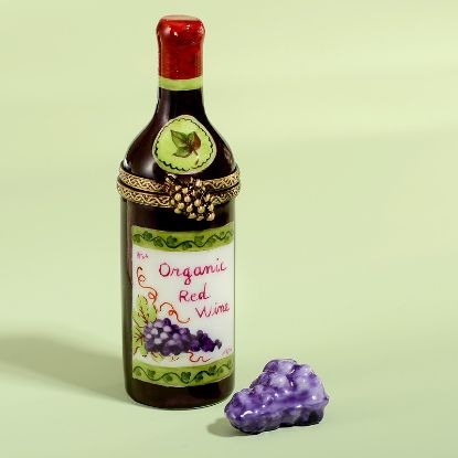 Picture of Limoges Organic Red Wine Bottle Box with Grapes