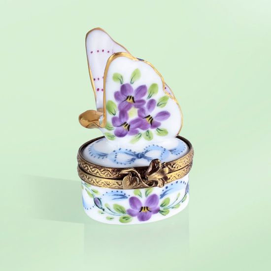 Picture of Limoges Butterfly with Violets Box 