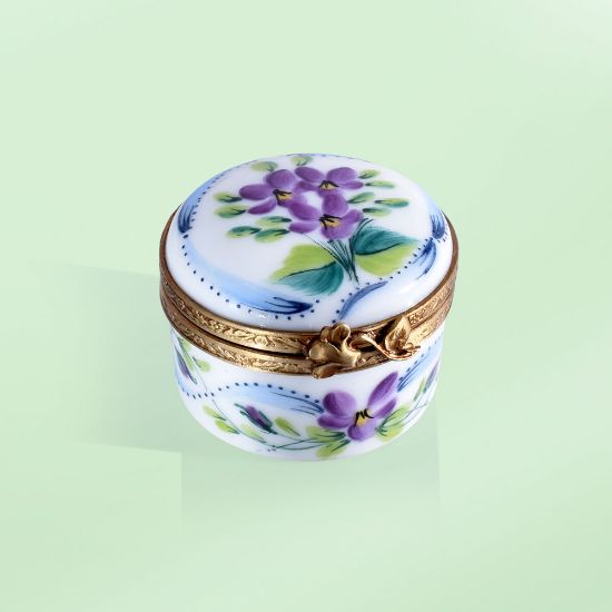 Picture of Limoges Round Box with Violets