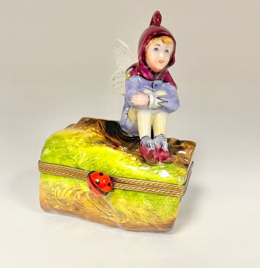 Picture of Limoges Fairy on Log Box