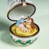 Picture of Limoges Nativity Manger  Egg Box with Holy.