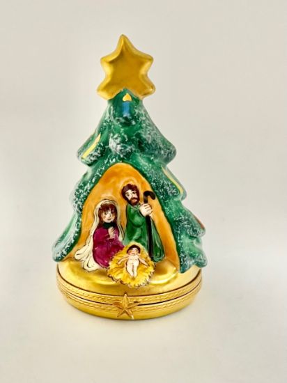 Picture of Limoges Nativity inside Christmas Tree Box