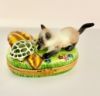 Picture of Limoges  Siamese Cat  with Turtle Box