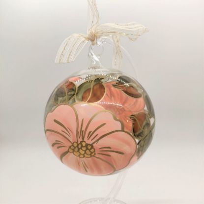 Picture of Pink Kordesii Rose Round Austrian Glass Ornament 