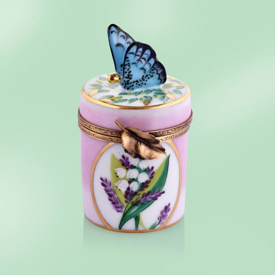 Picture of Limoges Butterfly and Lilly of the Valley Tall Box 