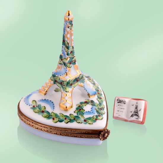 Picture of Limoges Eiffel Tower Box at Christmas with Paris Book