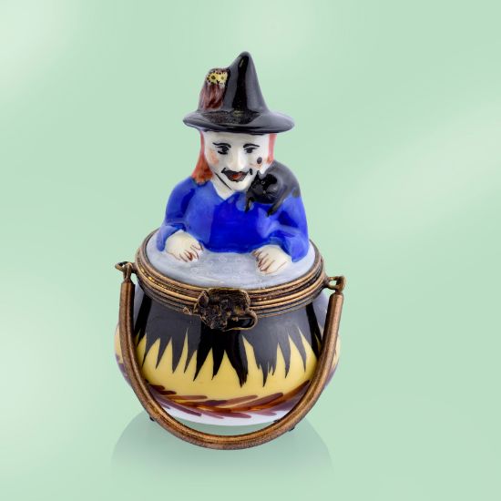 Picture of Limoges Witch on Burning Pot Box 