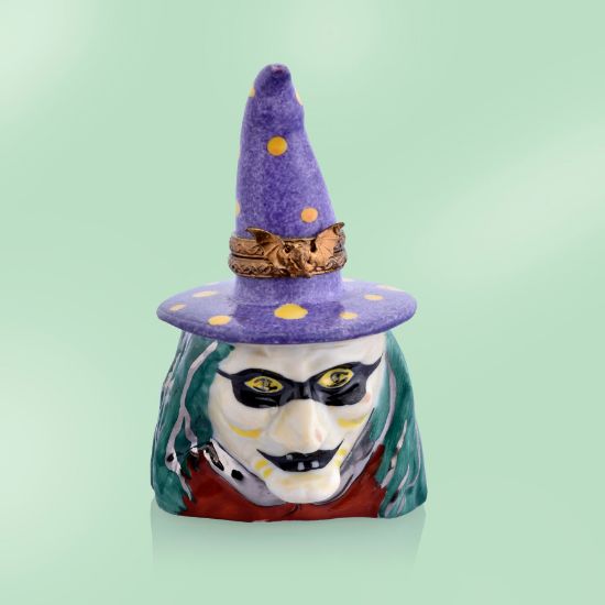 Picture of Limoges Witch Head Box with Purple Hat