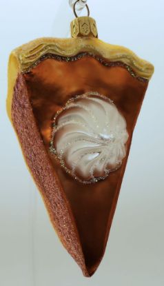 Picture of Slice of Pumpkin Pie with Whipped Cream Polish Glass Ornament