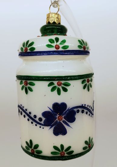 Picture of Blue & White Cookie Jar Polish Glass Ornament
