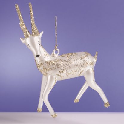 Picture of De Carlini White Silver Deer Ornament 