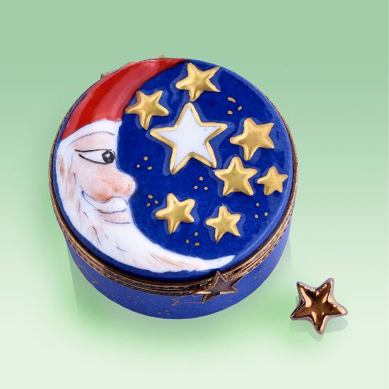 Picture of Limoges Half Mon Santa Box with Stars