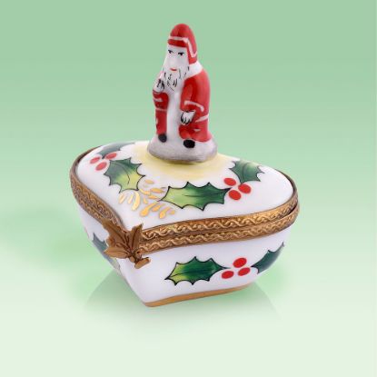 Picture of Limoges Santa on Heart Box