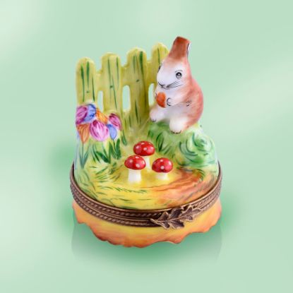 Picture of Limoges Rabbit By Fence Box