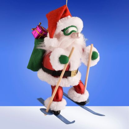 Picture of De Carlini Santa Skier with Goggles Ornament