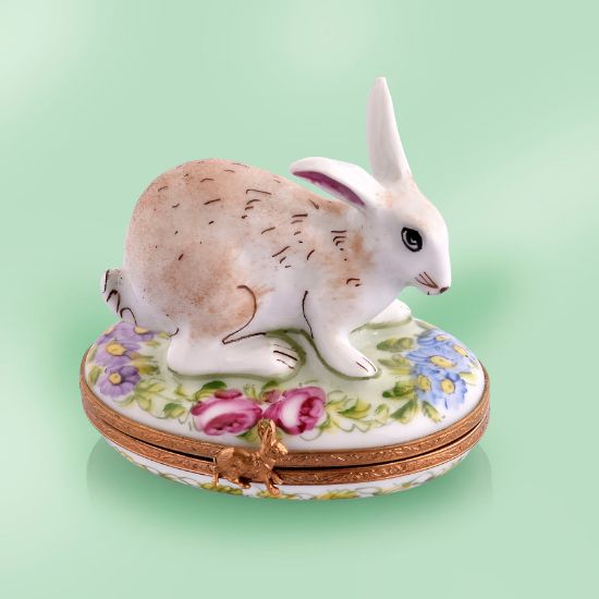 Picture of Limoges Rabbit on Springs Flowers Box