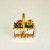 Picture of Flowers in Pink Striped Basket with Rose Box