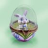 Picture of Limoges Gray Rabbit in Glass Dome Egg Box