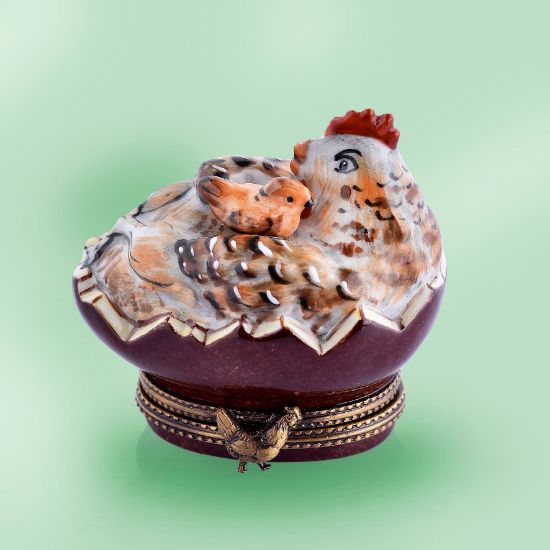 Picture of Limoges Brown Hen with Chicken Box