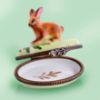 Picture of Limoges Brown Rabbit on Grass with Leaves Box