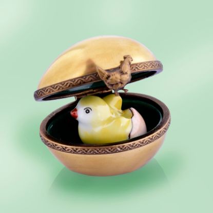 Picture of Limoges Chicken in Gold Egg Box