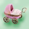 Picture of Limoges Pink and White Baby Buggy Box with Baby
