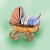 Picture of Limoges Wicker Baby Boy Buggy Box