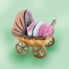 Picture of Limoges  Wicker Baby Girl  Buggy  Box with Baby