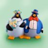 Picture of Bride and Groom Italian Ceramic Penguins