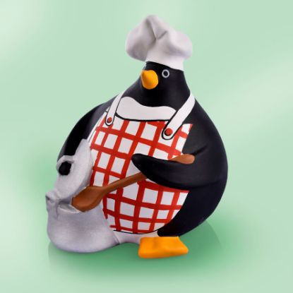 Picture of Italian Chef Hand Painted Penguin Statuette