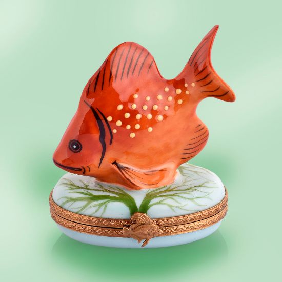 Picture of Limoges Red Fish with White Dots Box