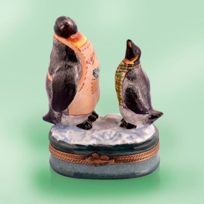 Picture of Limoges Penguins at Work with apron and fish Box