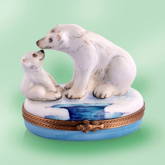 Picture of Limoges Mother and Baby Polar Bear Box