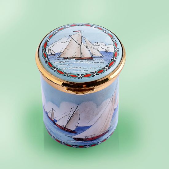 Picture of Sailboats  Enamel Pillbox
